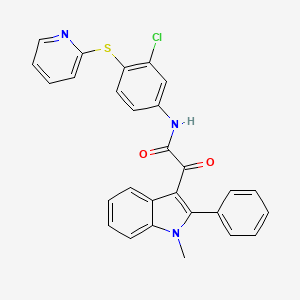 molecular formula C28H20ClN3O2S B15000103 N-[3-chloro-4-(pyridin-2-ylsulfanyl)phenyl]-2-(1-methyl-2-phenyl-1H-indol-3-yl)-2-oxoacetamide 