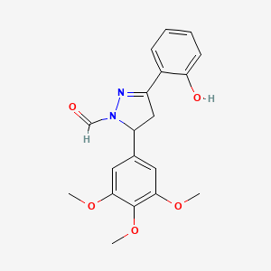 molecular formula C19H20N2O5 B15000114 3-(2-hydroxyphenyl)-5-(3,4,5-trimethoxyphenyl)-4,5-dihydro-1H-pyrazole-1-carbaldehyde 