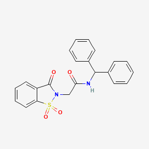 2-(1,1-dioxido-3-oxo-1,2-benzisothiazol-2(3H)-yl)-N-(diphenylmethyl)acetamide