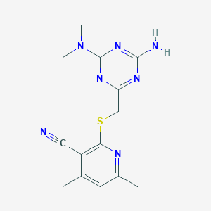 2-({[4-Amino-6-(dimethylamino)-1,3,5-triazin-2-yl]methyl}sulfanyl)-4,6-dimethylpyridine-3-carbonitrile