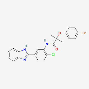 molecular formula C23H19BrClN3O2 B15000158 N-[5-(1H-benzimidazol-2-yl)-2-chlorophenyl]-2-(4-bromophenoxy)-2-methylpropanamide 