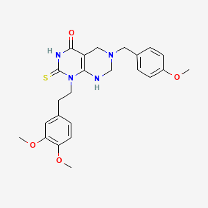 1-[2-(3,4-dimethoxyphenyl)ethyl]-6-(4-methoxybenzyl)-2-sulfanyl-5,6,7,8-tetrahydropyrimido[4,5-d]pyrimidin-4(1H)-one