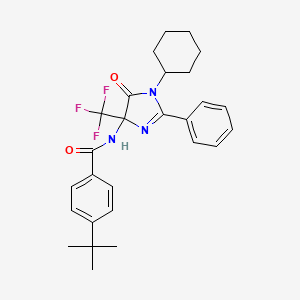 4-tert-butyl-N-[1-cyclohexyl-5-oxo-2-phenyl-4-(trifluoromethyl)-4,5-dihydro-1H-imidazol-4-yl]benzamide