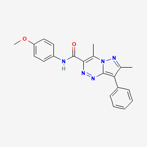 molecular formula C21H19N5O2 B15000193 N-(4-methoxyphenyl)-4,7-dimethyl-8-phenylpyrazolo[5,1-c][1,2,4]triazine-3-carboxamide 