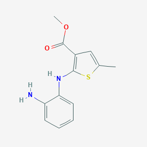 molecular formula C13H14N2O2S B150002 2-(2-Amino-phenylamino)-5-methyl-thiophene-3-carboxylic acid methyl ester CAS No. 948550-95-6