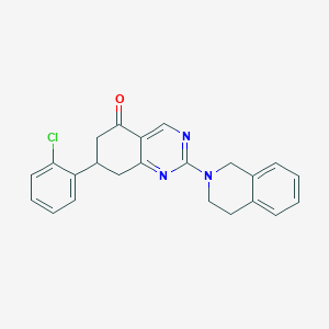 molecular formula C23H20ClN3O B15000252 7-(2-chlorophenyl)-2-(3,4-dihydroisoquinolin-2(1H)-yl)-7,8-dihydroquinazolin-5(6H)-one 