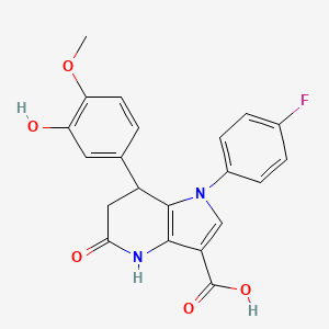 1-(4-fluorophenyl)-7-(3-hydroxy-4-methoxyphenyl)-5-oxo-4,5,6,7-tetrahydro-1H-pyrrolo[3,2-b]pyridine-3-carboxylic acid