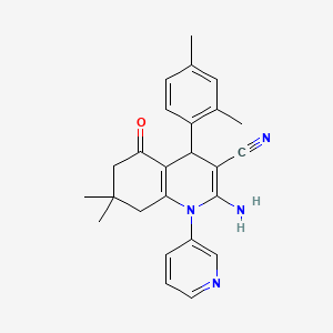 2-Amino-4-(2,4-dimethylphenyl)-7,7-dimethyl-5-oxo-1-(pyridin-3-yl)-1,4,5,6,7,8-hexahydroquinoline-3-carbonitrile