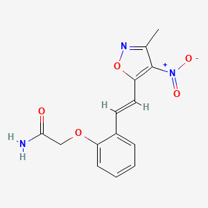 2-{2-[(E)-2-(3-methyl-4-nitro-1,2-oxazol-5-yl)ethenyl]phenoxy}acetamide