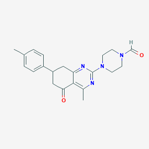 4-[4-Methyl-7-(4-methylphenyl)-5-oxo-5,6,7,8-tetrahydroquinazolin-2-yl]piperazine-1-carbaldehyde