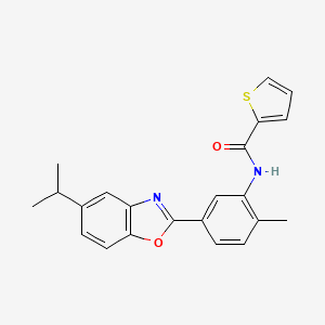 N-{2-methyl-5-[5-(propan-2-yl)-1,3-benzoxazol-2-yl]phenyl}thiophene-2-carboxamide