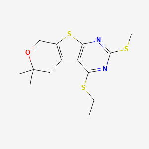 3-ethylsulfanyl-12,12-dimethyl-5-methylsulfanyl-11-oxa-8-thia-4,6-diazatricyclo[7.4.0.02,7]trideca-1(9),2(7),3,5-tetraene