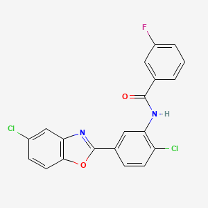 N-[2-chloro-5-(5-chloro-1,3-benzoxazol-2-yl)phenyl]-3-fluorobenzamide