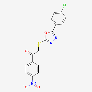 molecular formula C16H10ClN3O4S B15000359 2-{[5-(4-Chlorophenyl)-1,3,4-oxadiazol-2-yl]sulfanyl}-1-(4-nitrophenyl)ethanone 