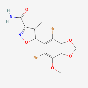 molecular formula C13H12Br2N2O5 B15000361 5-(4,6-Dibromo-7-methoxy-1,3-benzodioxol-5-yl)-4-methyl-4,5-dihydro-1,2-oxazole-3-carboxamide 