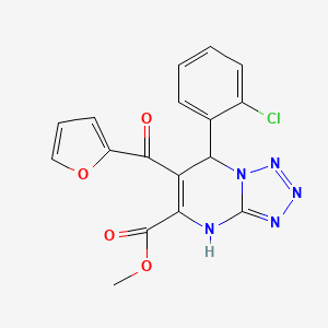 molecular formula C17H12ClN5O4 B15000369 Methyl 7-(2-chlorophenyl)-6-(furan-2-ylcarbonyl)-4,7-dihydrotetrazolo[1,5-a]pyrimidine-5-carboxylate 