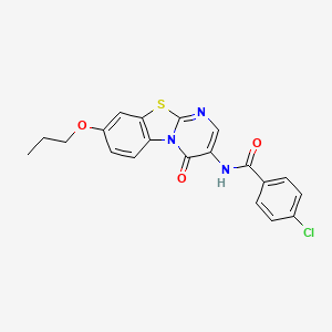 4-chloro-N-(4-oxo-8-propoxy-4H-pyrimido[2,1-b][1,3]benzothiazol-3-yl)benzamide