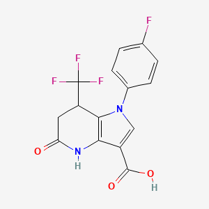 1-(4-Fluorophenyl)-5-oxo-7-(trifluoromethyl)-1H,4H,5H,6H,7H-pyrrolo[3,2-b]pyridine-3-carboxylic acid