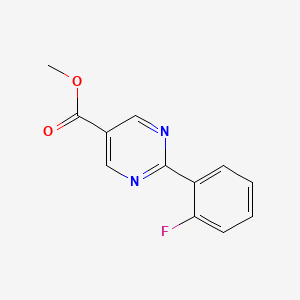 molecular formula C12H9FN2O2 B1500043 2-(2-Fluorophenyl)pyrimidine-5-carboxylic acid methyl ester 