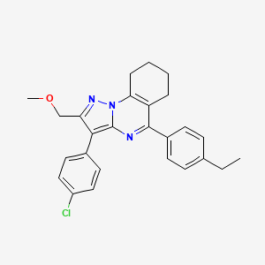 molecular formula C26H26ClN3O B15000440 3-(4-Chlorophenyl)-5-(4-ethylphenyl)-2-(methoxymethyl)-6,7,8,9-tetrahydropyrazolo[1,5-a]quinazoline 