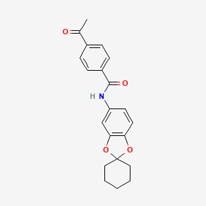 4-Acetyl-N-{spiro[1,3-benzodioxole-2,1'-cyclohexan]-5-YL}benzamide