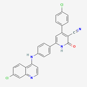 molecular formula C27H16Cl2N4O B15000444 4-(4-Chlorophenyl)-6-{4-[(7-chloroquinolin-4-yl)amino]phenyl}-2-oxo-1,2-dihydropyridine-3-carbonitrile 