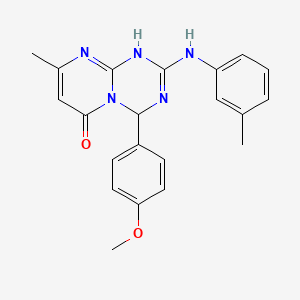 4-(4-methoxyphenyl)-8-methyl-2-[(3-methylphenyl)amino]-1,4-dihydro-6H-pyrimido[1,2-a][1,3,5]triazin-6-one