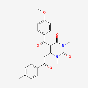 5-[(4-methoxyphenyl)carbonyl]-1,3-dimethyl-6-[2-(4-methylphenyl)-2-oxoethyl]pyrimidine-2,4(1H,3H)-dione