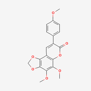 molecular formula C19H16O7 B15000459 4,5-dimethoxy-8-(4-methoxyphenyl)-7H-[1,3]dioxolo[4,5-f]chromen-7-one 