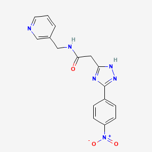 molecular formula C16H14N6O3 B15000504 2-[5-(4-Nitrophenyl)-2H-1,2,4-triazol-3-yl]-N-(pyridin-3-ylmethyl)acetamide 