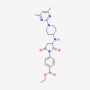 Ethyl 4-(3-{[1-(4,6-dimethylpyrimidin-2-yl)piperidin-4-yl]amino}-2,5-dioxopyrrolidin-1-yl)benzoate