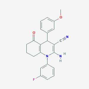 2-Amino-1-(3-fluorophenyl)-4-(3-methoxyphenyl)-5-oxo-1,4,5,6,7,8-hexahydroquinoline-3-carbonitrile