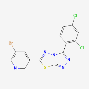 molecular formula C14H6BrCl2N5S B15000533 6-(5-Bromopyridin-3-yl)-3-(2,4-dichlorophenyl)[1,2,4]triazolo[3,4-b][1,3,4]thiadiazole 