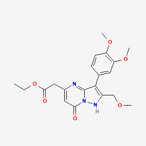 Ethyl [3-(3,4-dimethoxyphenyl)-2-(methoxymethyl)-7-oxo-4,7-dihydropyrazolo[1,5-a]pyrimidin-5-yl]acetate