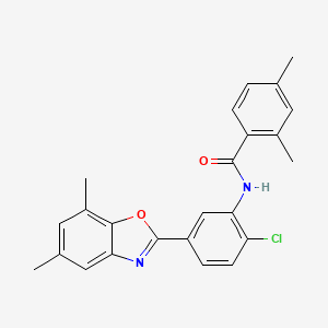 molecular formula C24H21ClN2O2 B15000580 N-[2-chloro-5-(5,7-dimethyl-1,3-benzoxazol-2-yl)phenyl]-2,4-dimethylbenzamide 