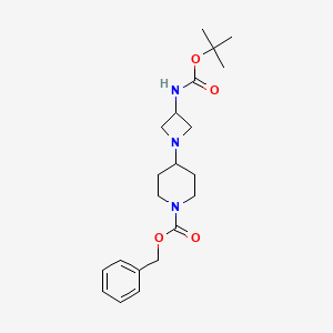 molecular formula C21H31N3O4 B1500059 Benzyl 4-(3-((tert-butoxycarbonyl)amino)azetidin-1-yl)piperidine-1-carboxylate CAS No. 883546-87-0