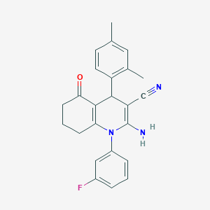 2-Amino-4-(2,4-dimethylphenyl)-1-(3-fluorophenyl)-5-oxo-1,4,5,6,7,8-hexahydroquinoline-3-carbonitrile