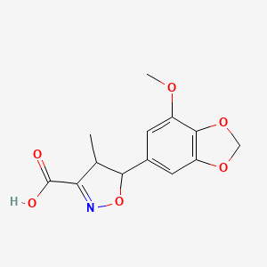 5-(7-Methoxy-1,3-benzodioxol-5-yl)-4-methyl-4,5-dihydro-3-isoxazolecarboxylic acid