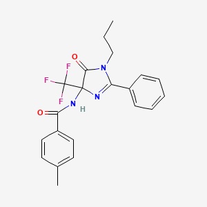 4-methyl-N-[5-oxo-2-phenyl-1-propyl-4-(trifluoromethyl)-4,5-dihydro-1H-imidazol-4-yl]benzamide