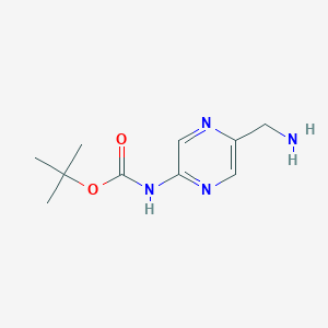 molecular formula C10H16N4O2 B1500067 叔丁基（5-（氨甲基）吡嗪-2-基）氨基甲酸酯 CAS No. 369638-71-1