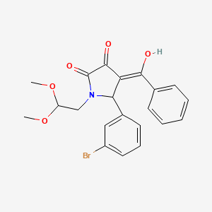 5-(3-bromophenyl)-1-(2,2-dimethoxyethyl)-3-hydroxy-4-(phenylcarbonyl)-1,5-dihydro-2H-pyrrol-2-one