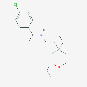 molecular formula C21H34ClNO B15000695 [1-(4-Chlorophenyl)ethyl]({2-[2-ethyl-2-methyl-4-(propan-2-YL)oxan-4-YL]ethyl})amine 