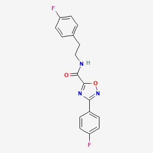 molecular formula C17H13F2N3O2 B15000707 3-(4-fluorophenyl)-N-[2-(4-fluorophenyl)ethyl]-1,2,4-oxadiazole-5-carboxamide 