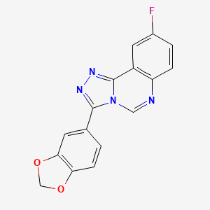 molecular formula C16H9FN4O2 B15000711 3-(1,3-Benzodioxol-5-yl)-9-fluoro[1,2,4]triazolo[4,3-c]quinazoline 