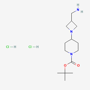 molecular formula C14H29Cl2N3O2 B1500072 tert-Butyl 4-(3-(aminomethyl)azetidin-1-yl)piperidine-1-carboxylate dihydrochloride CAS No. 1179359-68-2