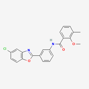 molecular formula C22H17ClN2O3 B15000755 N-[3-(5-chloro-1,3-benzoxazol-2-yl)phenyl]-2-methoxy-3-methylbenzamide 