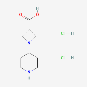 molecular formula C9H18Cl2N2O2 B1500076 1-(Piperidin-4-yl)azetidine-3-carboxylic acid dihydrochloride CAS No. 1179361-28-4