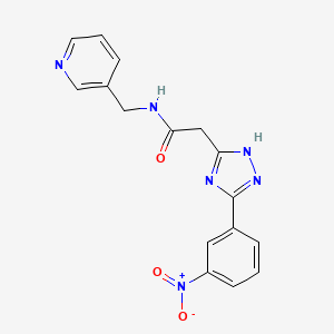 molecular formula C16H14N6O3 B15000769 2-[5-(3-Nitrophenyl)-2H-1,2,4-triazol-3-yl]-N-(pyridin-3-ylmethyl)acetamide 