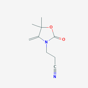 molecular formula C9H12N2O2 B15000783 3-(5,5-Dimethyl-4-methylidene-2-oxo-1,3-oxazolidin-3-yl)propanenitrile 