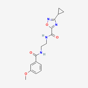 molecular formula C16H18N4O4 B15000786 3-cyclopropyl-N-(2-{[(3-methoxyphenyl)carbonyl]amino}ethyl)-1,2,4-oxadiazole-5-carboxamide 